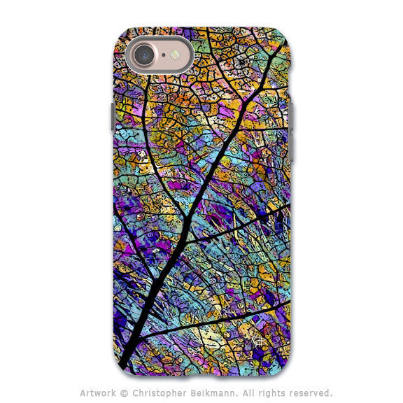 Colorful Aspen Leaf - Artistic iPhone 7 Tough Case - Dual Layer Protection - Stained Aspen - iPhone 7 Tough Case - Fusion Idol Arts - New Mexico Artist Christopher Beikmann