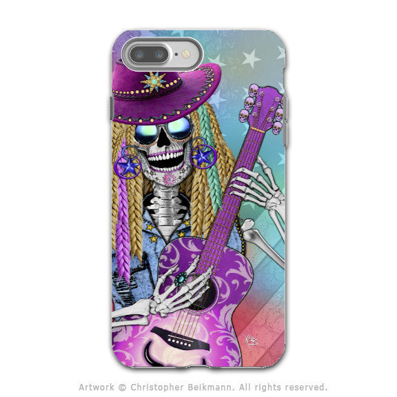 Country Girl Music Skull - Artistic iPhone 7 PLUS - 7s PLUS Tough Case - Dual Layer Protection - Scary Underwood - iPhone 7 Plus Tough Case - Fusion Idol Arts - New Mexico Artist Christopher Beikmann