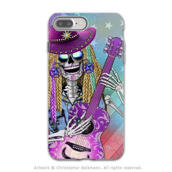 Country Girl Sugar Skull - Artistic iPhone 8 PLUS Tough Case - Dual Layer Protection - Scary Underwood - iPhone 8 Plus Tough Case - Fusion Idol Arts - New Mexico Artist Christopher Beikmann