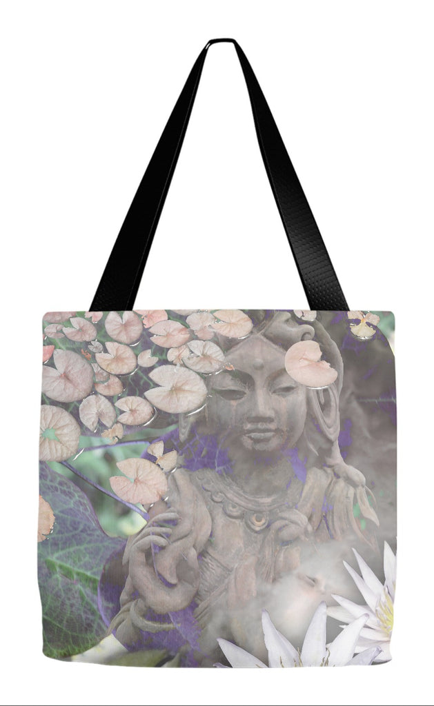 Pastel Goddess Kwan Yin Buddhist Art Tote Bag - Reflections - Tote Bag - Fusion Idol Arts - New Mexico Artist Christopher Beikmann