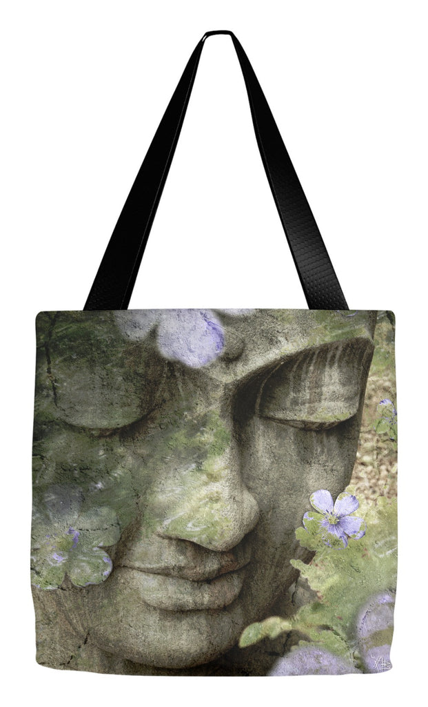 Sage Green Zen Buddha Art Tote Bag - Inner Tranquility - Tote Bag - Fusion Idol Arts - New Mexico Artist Christopher Beikmann
