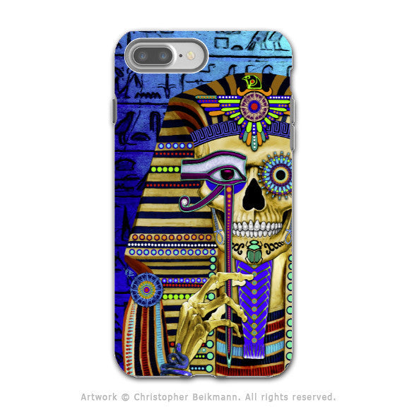 Egyptian Pharaoh Skull - Artistic iPhone 7 PLUS - 7s PLUS Tough Case - Dual Layer Protection - Funky Bone Pharaoh - iPhone 7 Plus Tough Case - Fusion Idol Arts - New Mexico Artist Christopher Beikmann
