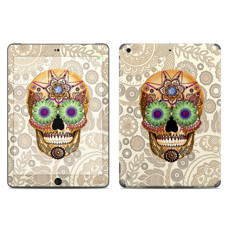 Sugar Skull Bone Paisley - Day of the Dead - iPad AIR Vinyl Skin Decal - iPad AIR 1 SKIN - Fusion Idol Arts - New Mexico Artist Christopher Beikmann