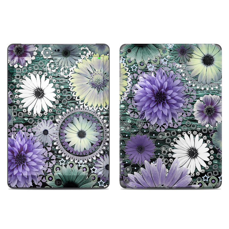 Tidal Bloom - Purple and Green Floral - iPad AIR Vinyl Skin Decal - iPad AIR 1 SKIN - Fusion Idol Arts - New Mexico Artist Christopher Beikmann
