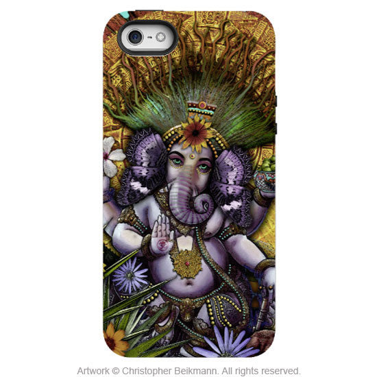 Ganesha iPhone 5c TOUGH Case - Ganesha Maya - Hindu Mexican Fusion Art -  Dual Layer 5c Case - iPhone 5c TOUGH Case - Fusion Idol Arts - New Mexico Artist Christopher Beikmann