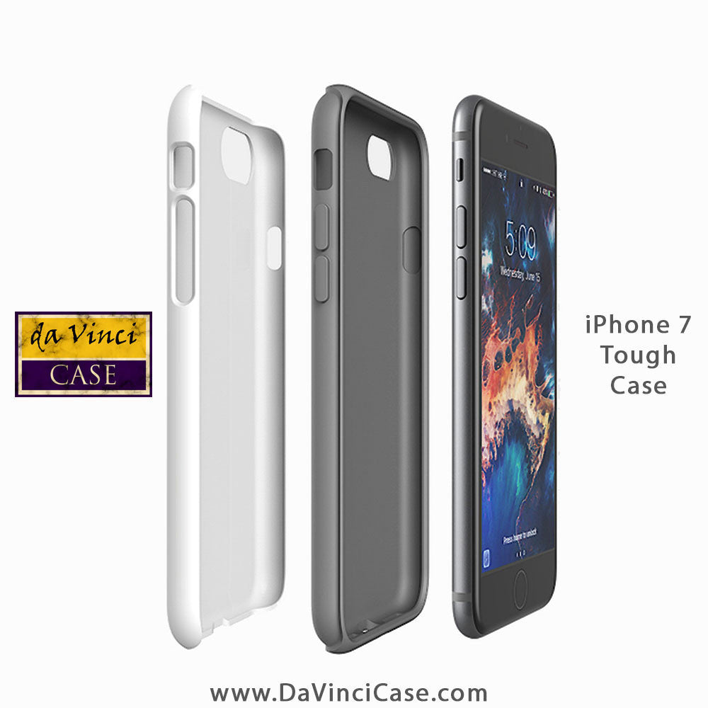 Blue Floral Apple iPhone 8 Tough Case - Dual Layer Protection - Talavera Alejandra - iPhone 8 Tough Case - Fusion Idol Arts - New Mexico Artist Christopher Beikmann