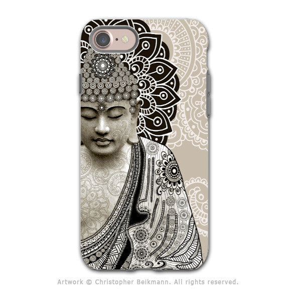 Paisley Buddha Apple iPhone 7 Tough Case - Dual Layer Protection - Meditation Mehndi - iPhone 7 Tough Case - Fusion Idol Arts - New Mexico Artist Christopher Beikmann