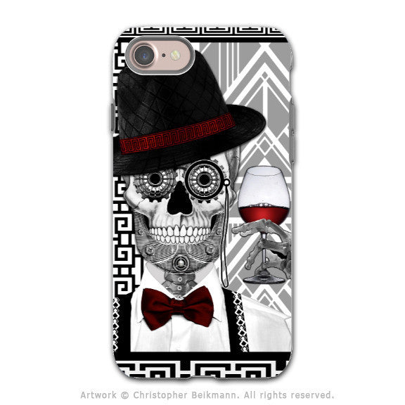Art Deco Sugar Skull - Artistic iPhone 7 Tough Case - Dual Layer Protection - Mr JD Vanderbone - iPhone 7 Tough Case - Fusion Idol Arts - New Mexico Artist Christopher Beikmann