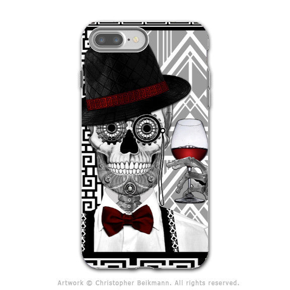 Art Deco Sugar Skull - Artistic iPhone 7 PLUS - 7s PLUS Tough Case - Dual Layer Protection - Mr JD Vanderbone - iPhone 7 Plus Tough Case - Fusion Idol Arts - New Mexico Artist Christopher Beikmann