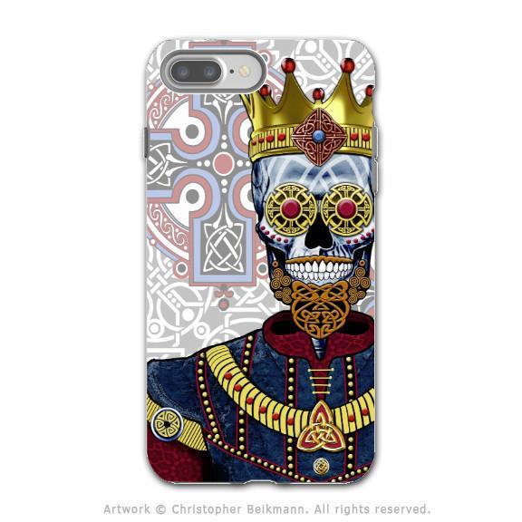 Sugar Skull Renaissance King - Artistic iPhone 8 PLUS Tough Case - Dual Layer Protection - O'Skully King of Celts - iPhone 8 Plus Tough Case - Fusion Idol Arts - New Mexico Artist Christopher Beikmann