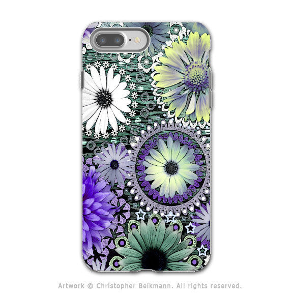 Purple Paisley Floral - Artistic iPhone 7 PLUS - 7s PLUS Tough Case - Dual Layer Protection - Tidal Bloom - iPhone 7 Plus Tough Case - Fusion Idol Arts - New Mexico Artist Christopher Beikmann