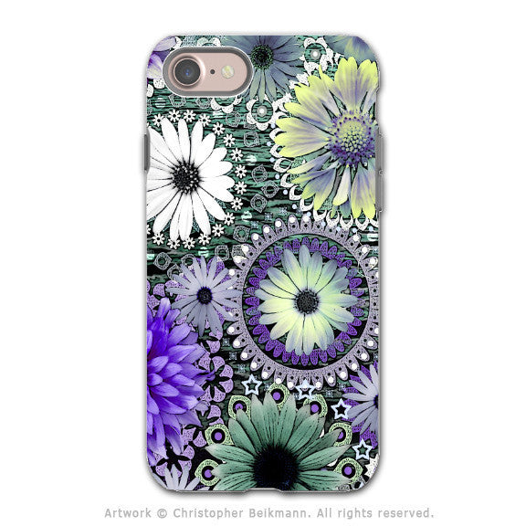 Purple Paisley Floral - Artistic iPhone 8 Tough Case - Dual Layer Protection - Tidal Bloom - iPhone 8 Tough Case - Fusion Idol Arts - New Mexico Artist Christopher Beikmann