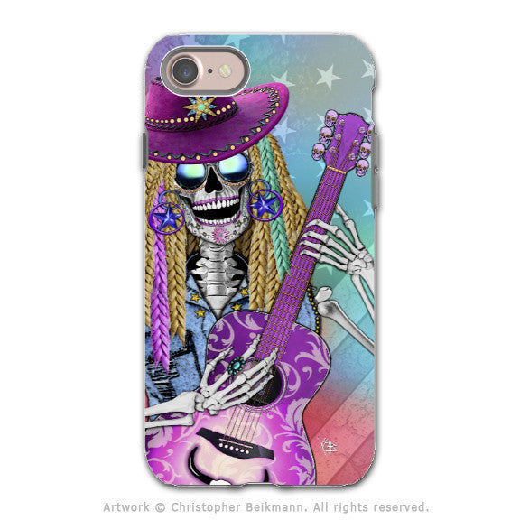 Country Girl Sugar Skull - Artistic iPhone 8 Tough Case - Dual Layer Protection - Scary Underwood - iPhone 8 Tough Case - Fusion Idol Arts - New Mexico Artist Christopher Beikmann