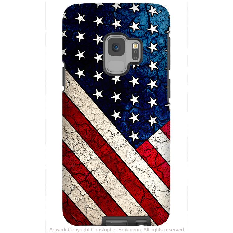 Stars and Stripes - Galaxy S9 / S9 Plus / Note 9 Tough Case - Dual Layer Protection for Samsung S9 - U.S.A - American Flag Case - Galaxy S9 / S9+ / Note 9 - Fusion Idol Arts - New Mexico Artist Christopher Beikmann