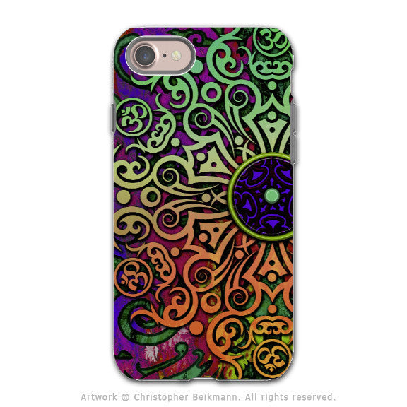 Tribal Mandala Art - Artistic iPhone 7 Tough Case - Dual Layer Protection - Tribal Transcendence - iPhone 7 Tough Case - Fusion Idol Arts - New Mexico Artist Christopher Beikmann